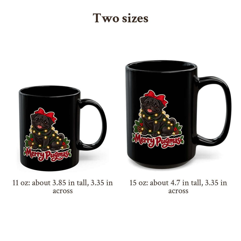 Merry Pugmas Black Pug Mug, photo 3