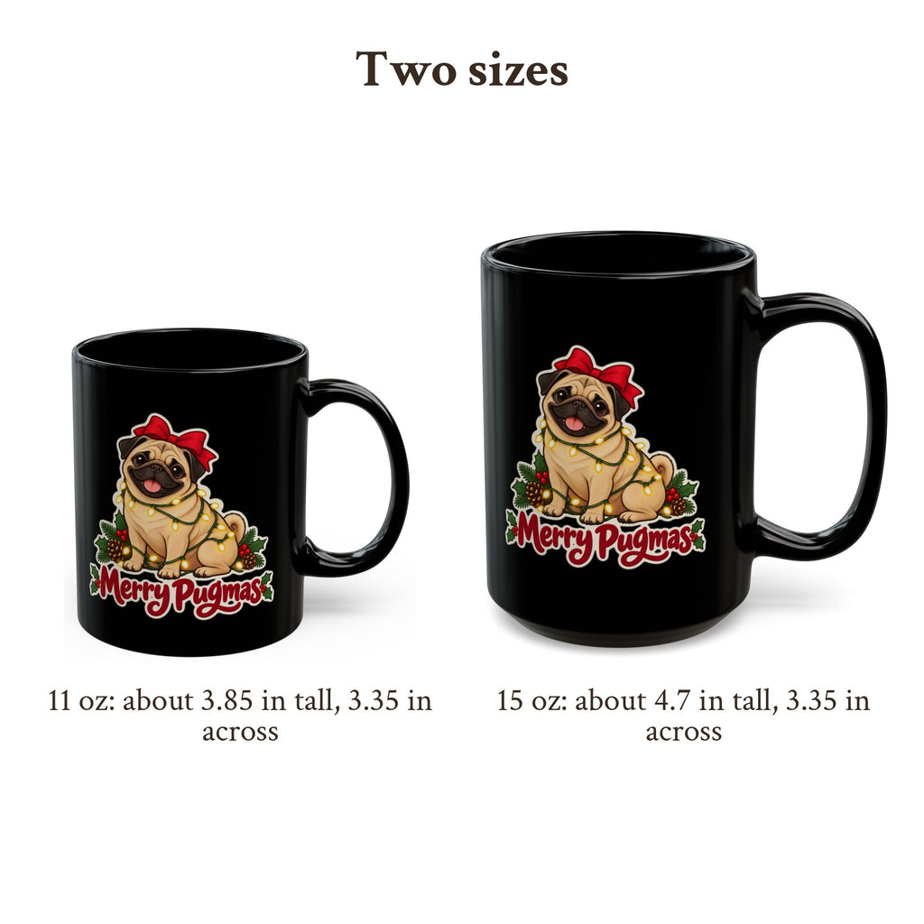 Merry Pugmas Black Mug, photo 3