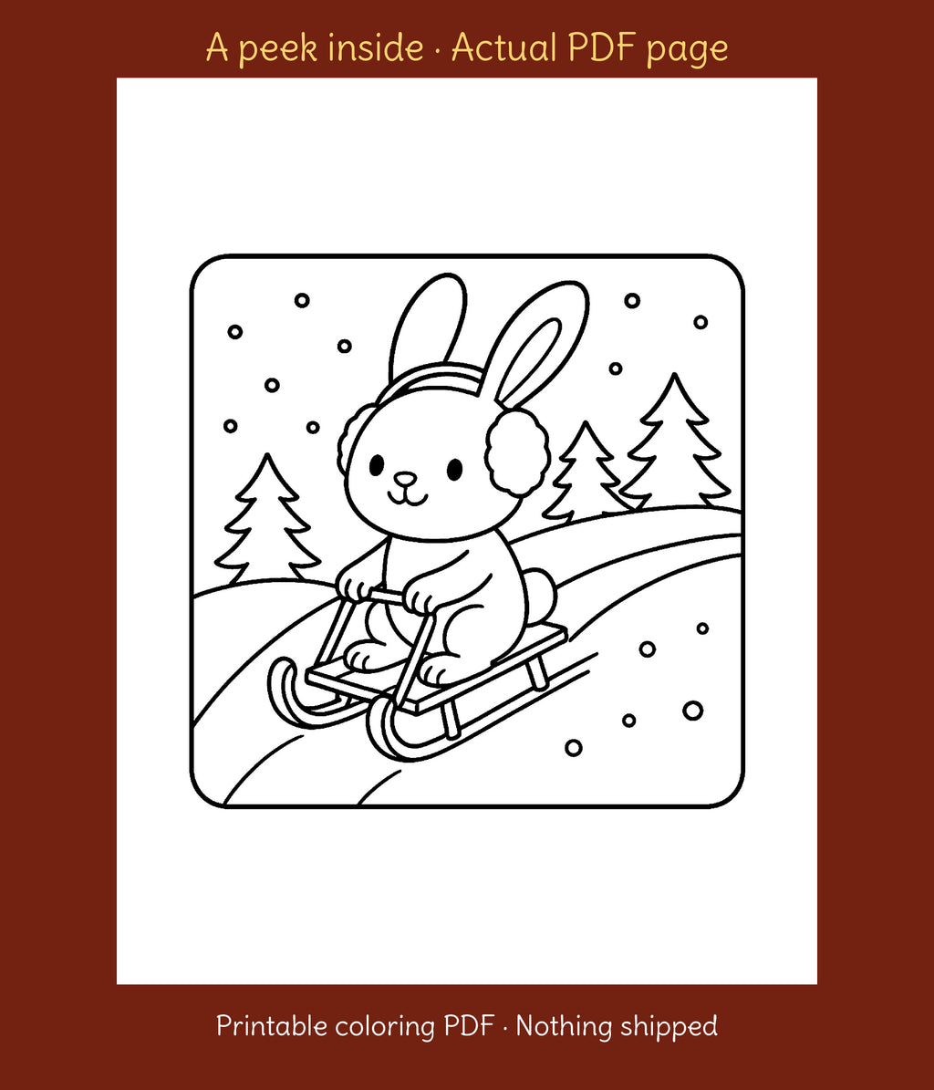 Cozy Woodland Creatures Enjoying Winter (Printable PDF), photo 4
