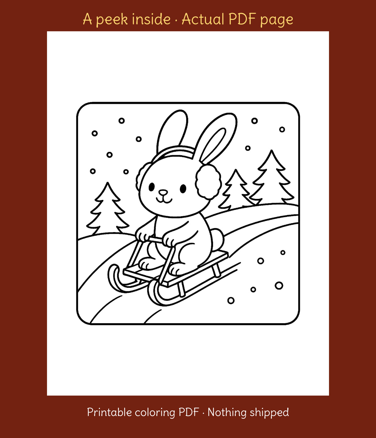 Cozy Woodland Creatures Enjoying Winter (Printable PDF), photo 4