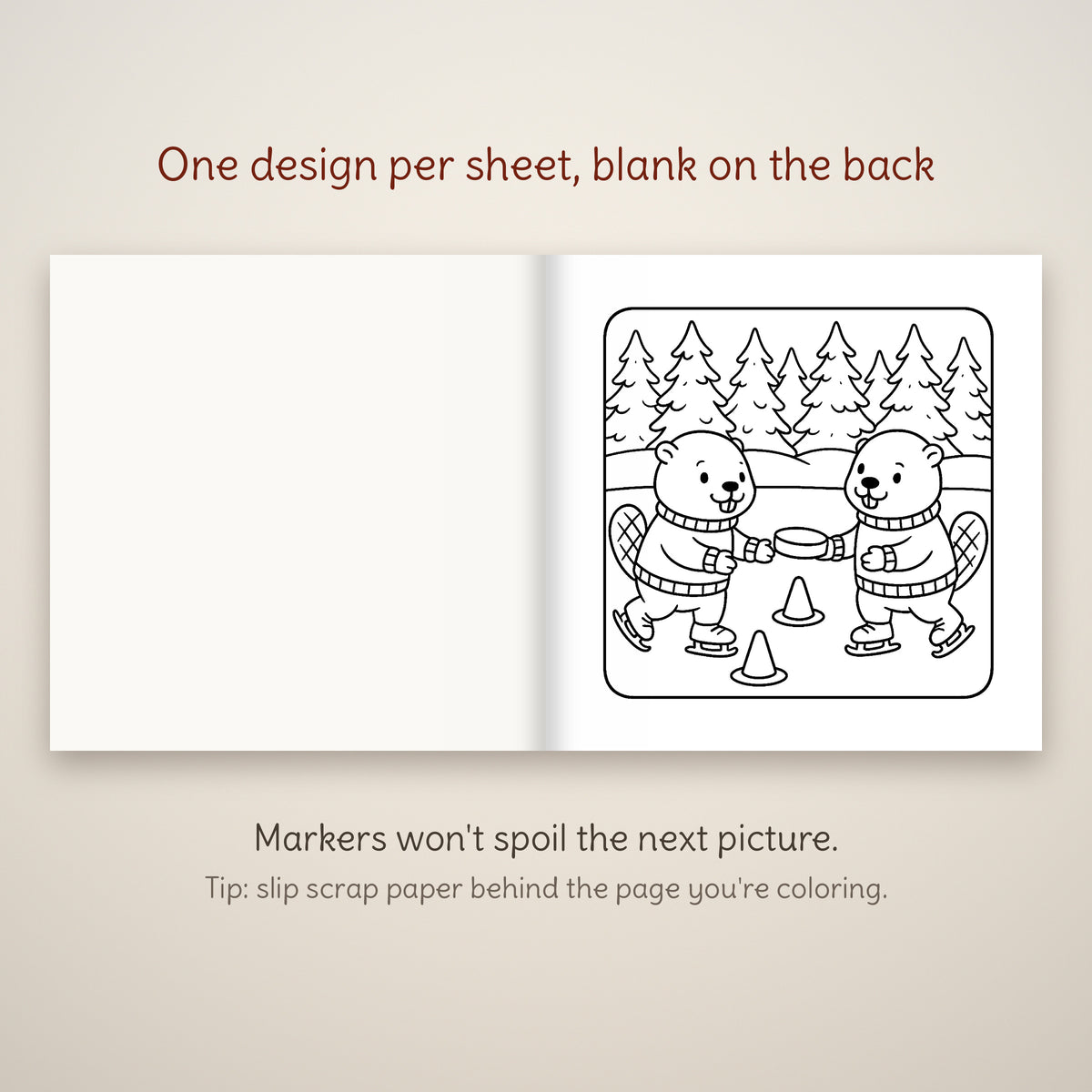 Cozy Woodland Creatures Enjoying Winter Coloring Book, photo 4