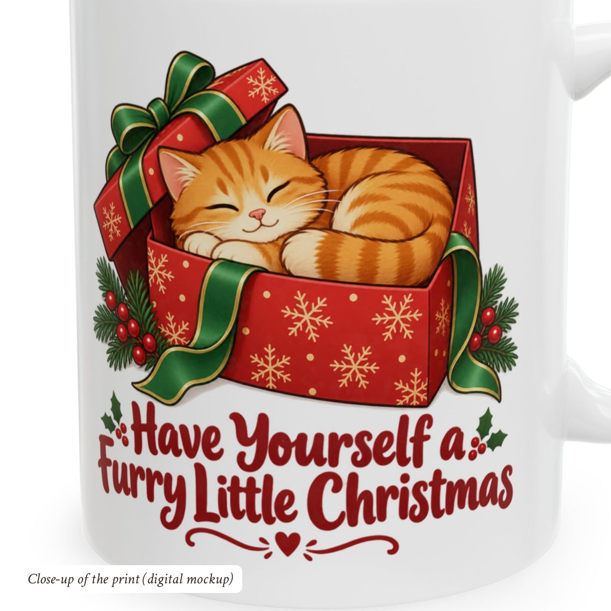 Furry Little Christmas Orange Cat Mug, photo 4