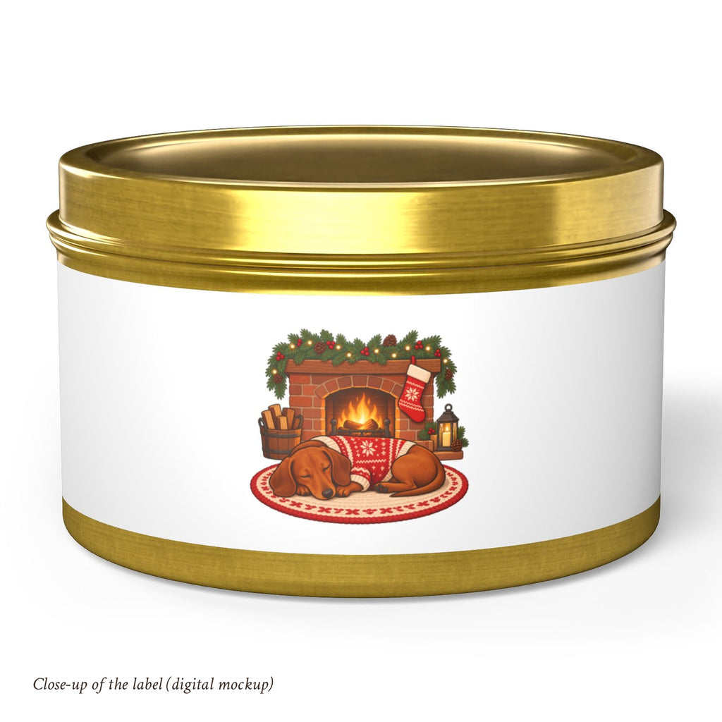 Dachshund by the Fireplace Tin Candle, photo 4