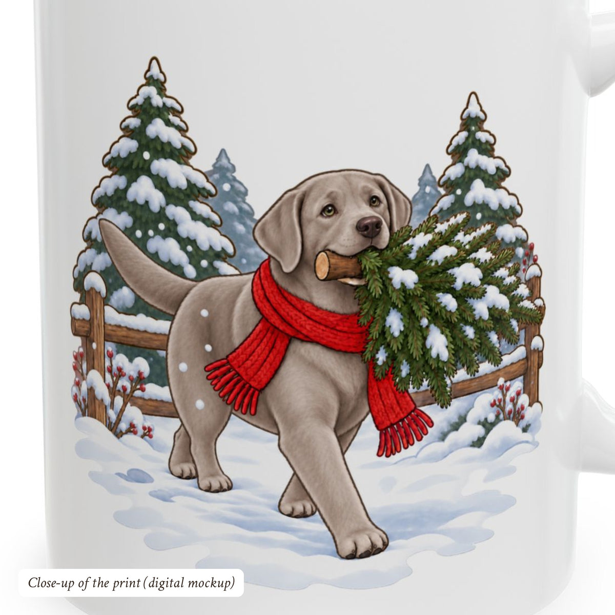 Silver Lab Christmas Mug, photo 4