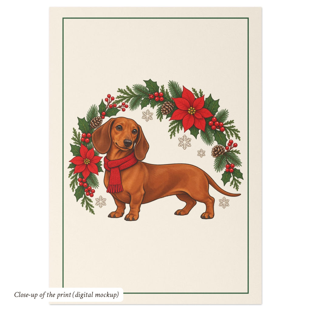 Dachshund Wreath Christmas Cards, photo 4
