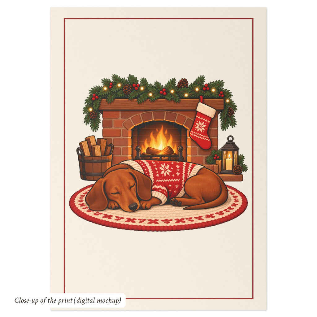 Dachshund by the Fireplace Christmas Cards, photo 4