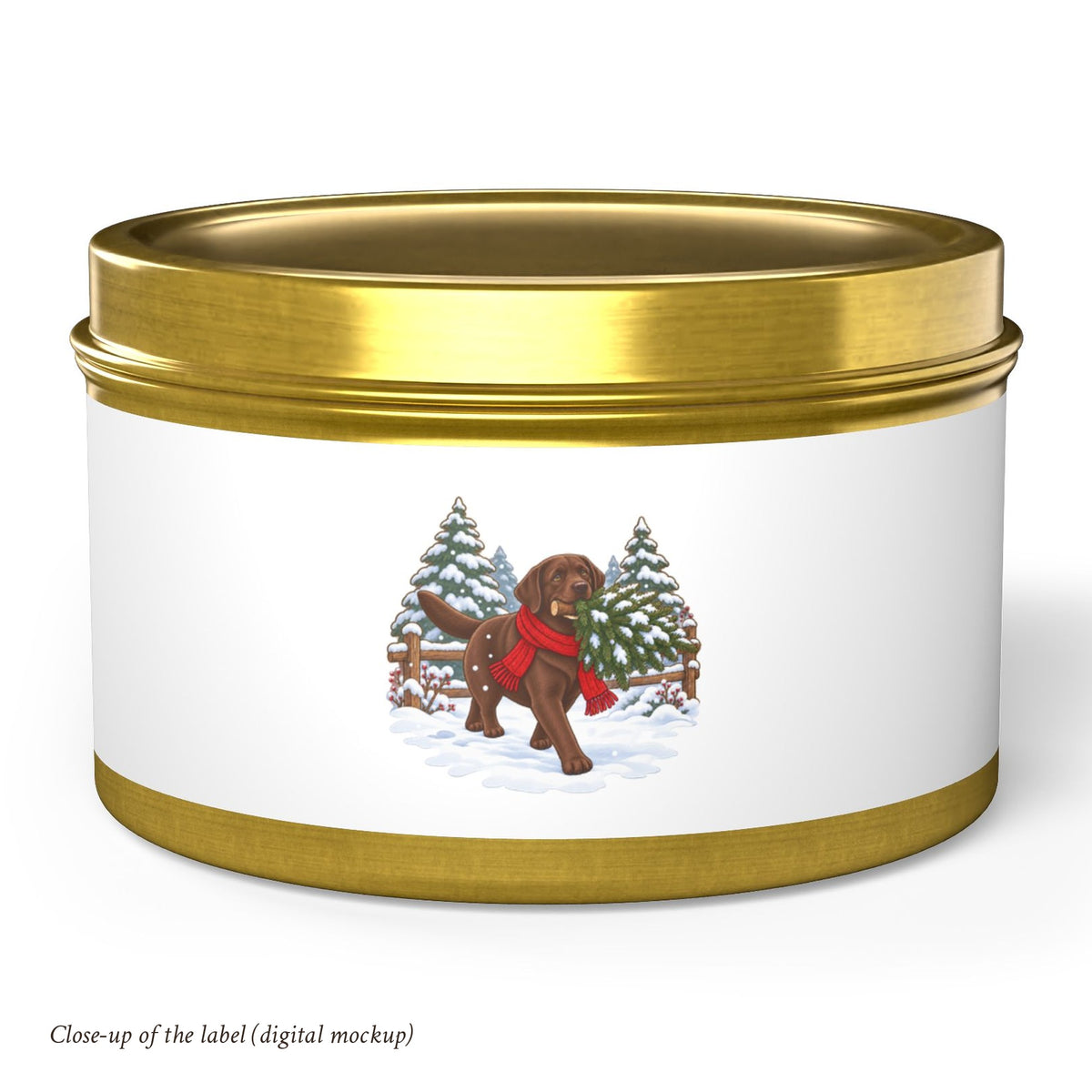 Chocolate Lab Christmas Tin Candle, photo 4
