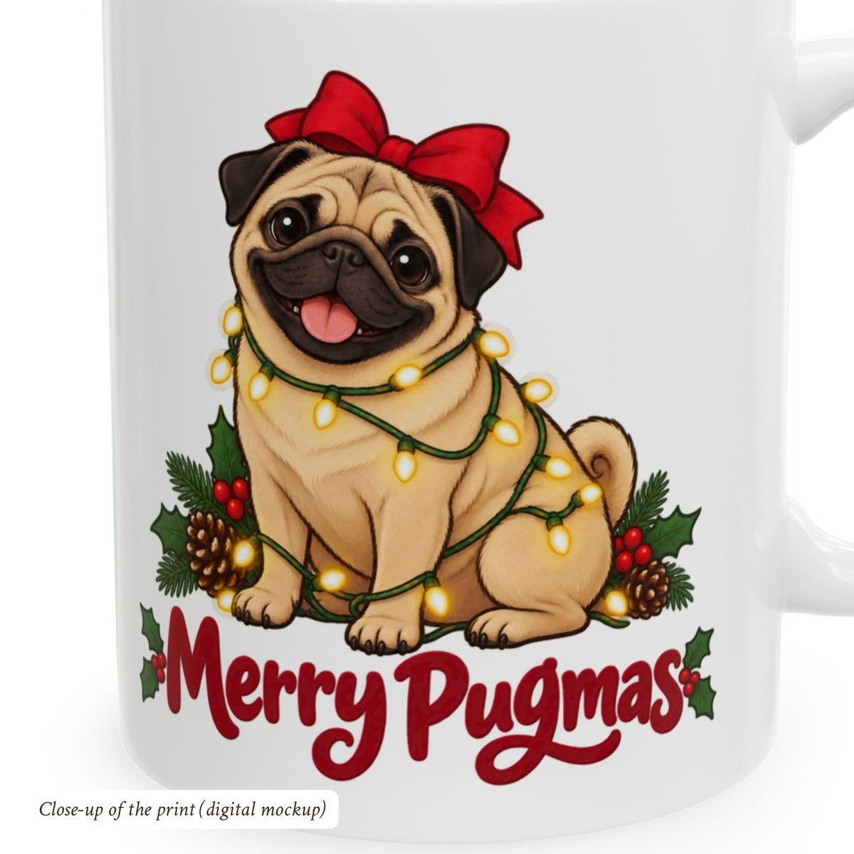 Merry Pugmas Christmas Mug, photo 4