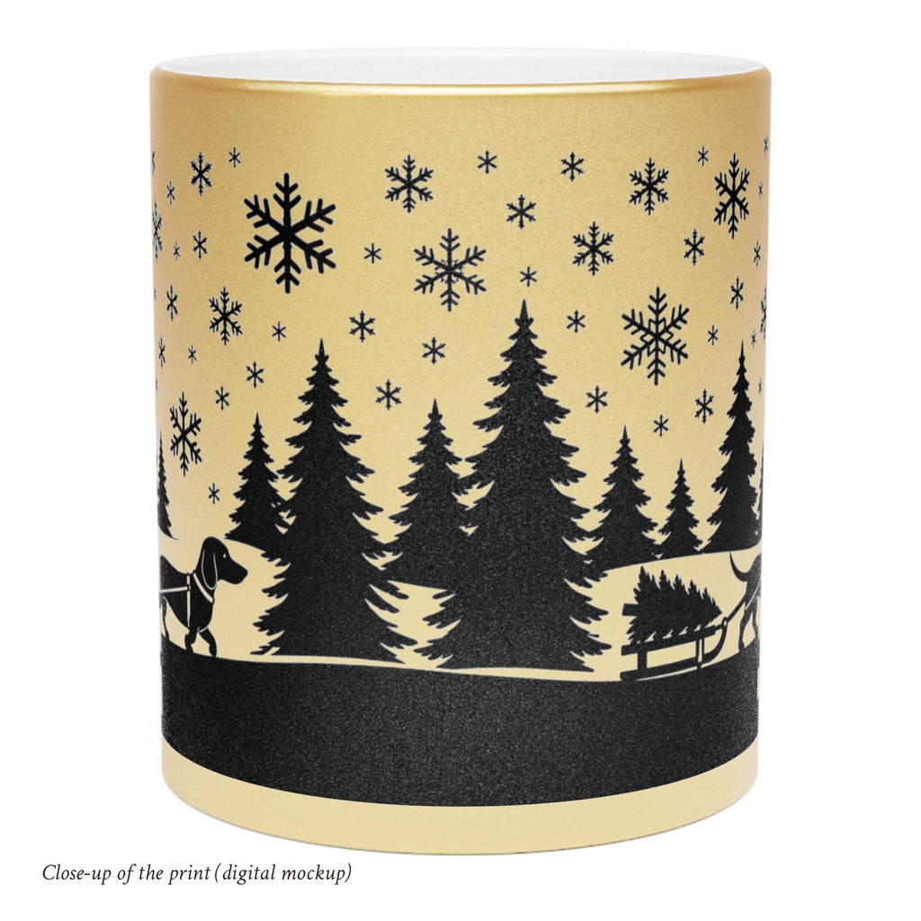Dachshund Christmas Mug in Gold or Silver, photo 4