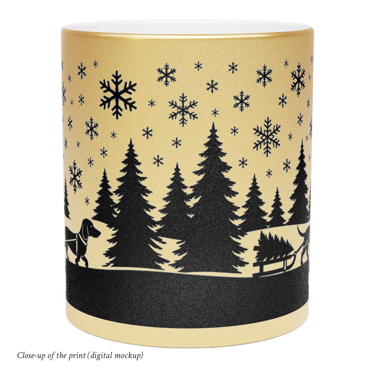 Dachshund Christmas Mug in Gold or Silver, photo 4