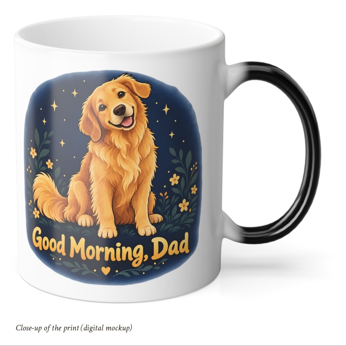Good Morning Dad Golden Retriever Color Changing Mug, photo 4