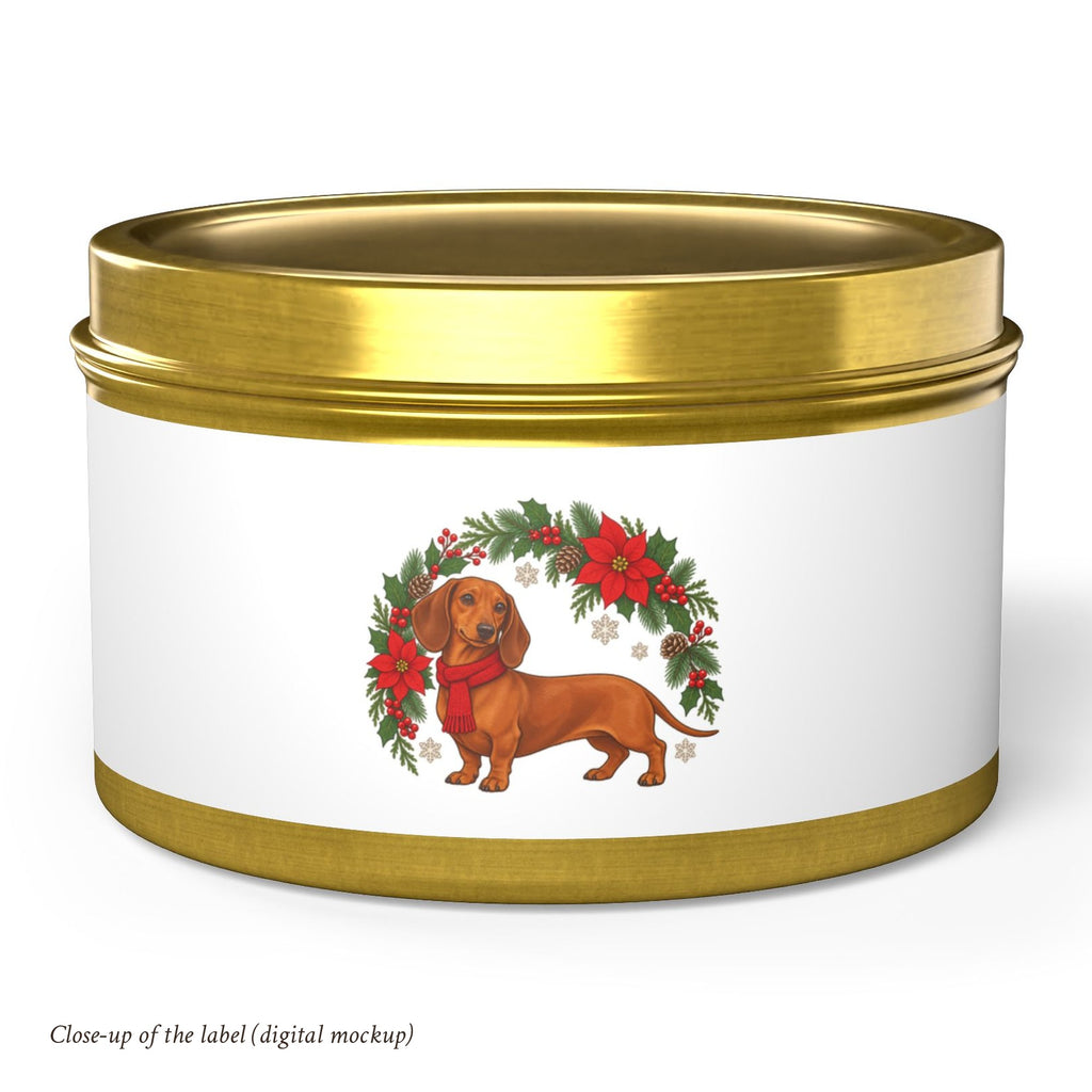 Dachshund Wreath Tin Candle, photo 4