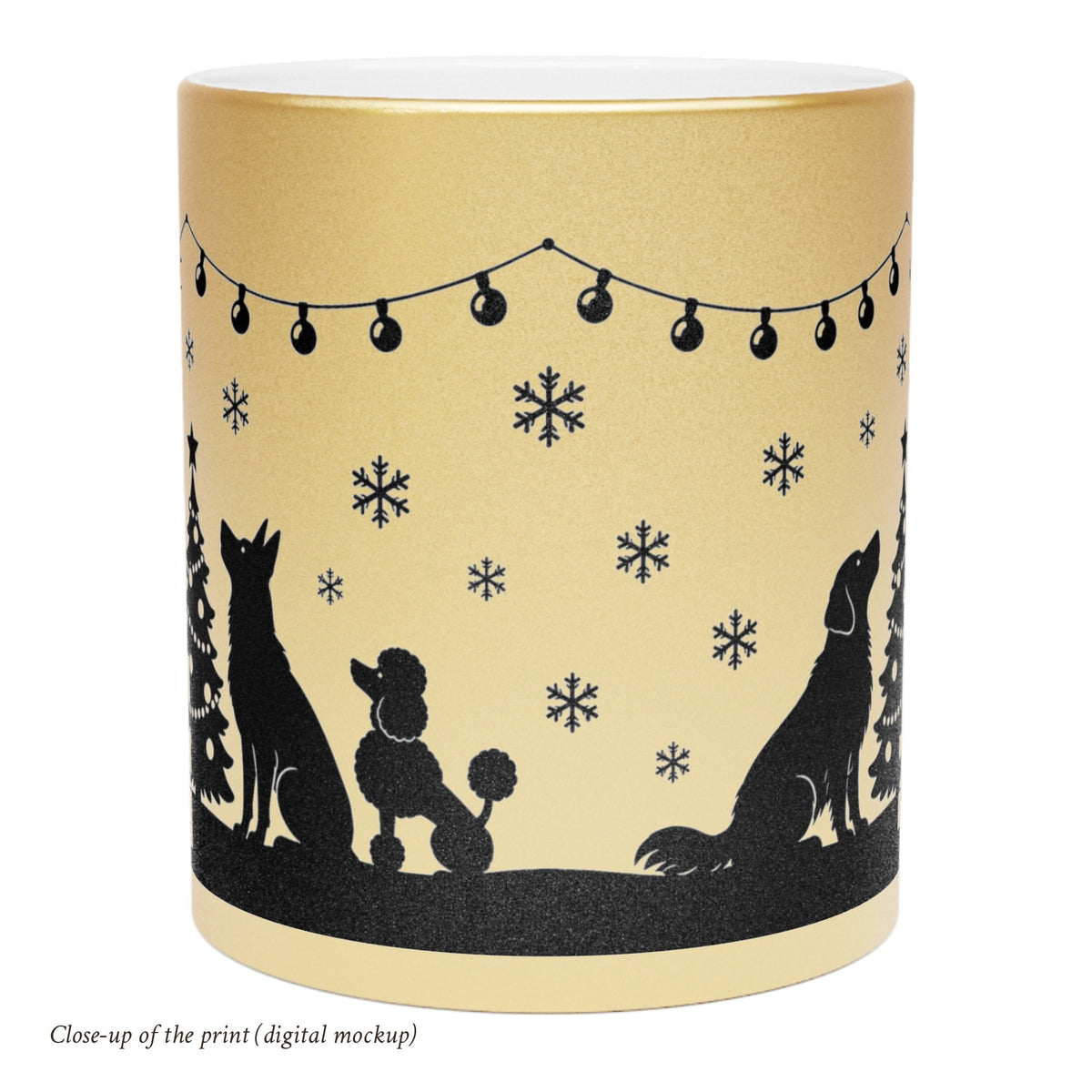Christmas Dogs Mug in Gold or Silver, photo 4