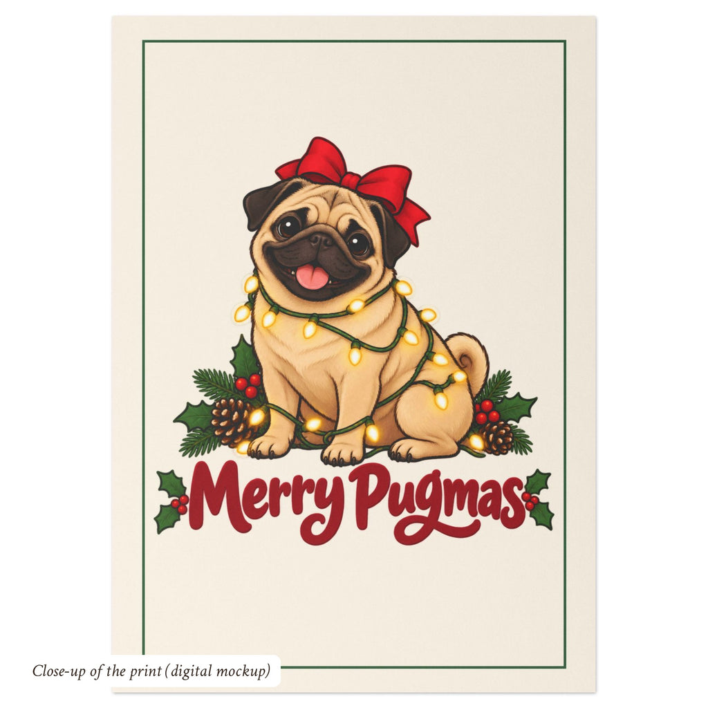 Merry Pugmas Fawn Pug Christmas Cards, photo 4