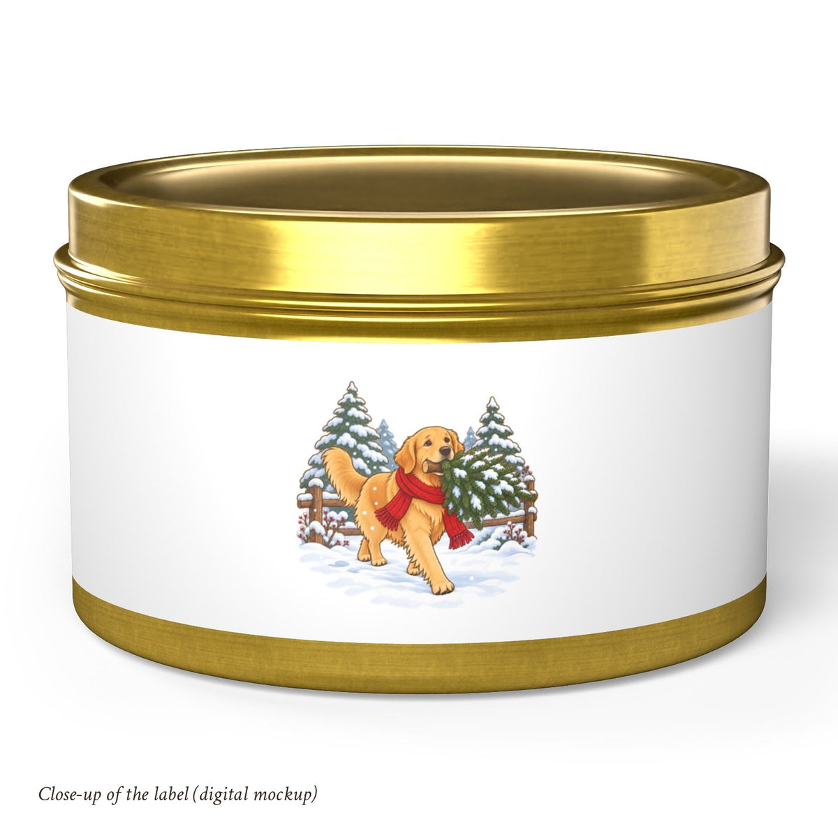 Golden Retriever Christmas Tin Candle, photo 4
