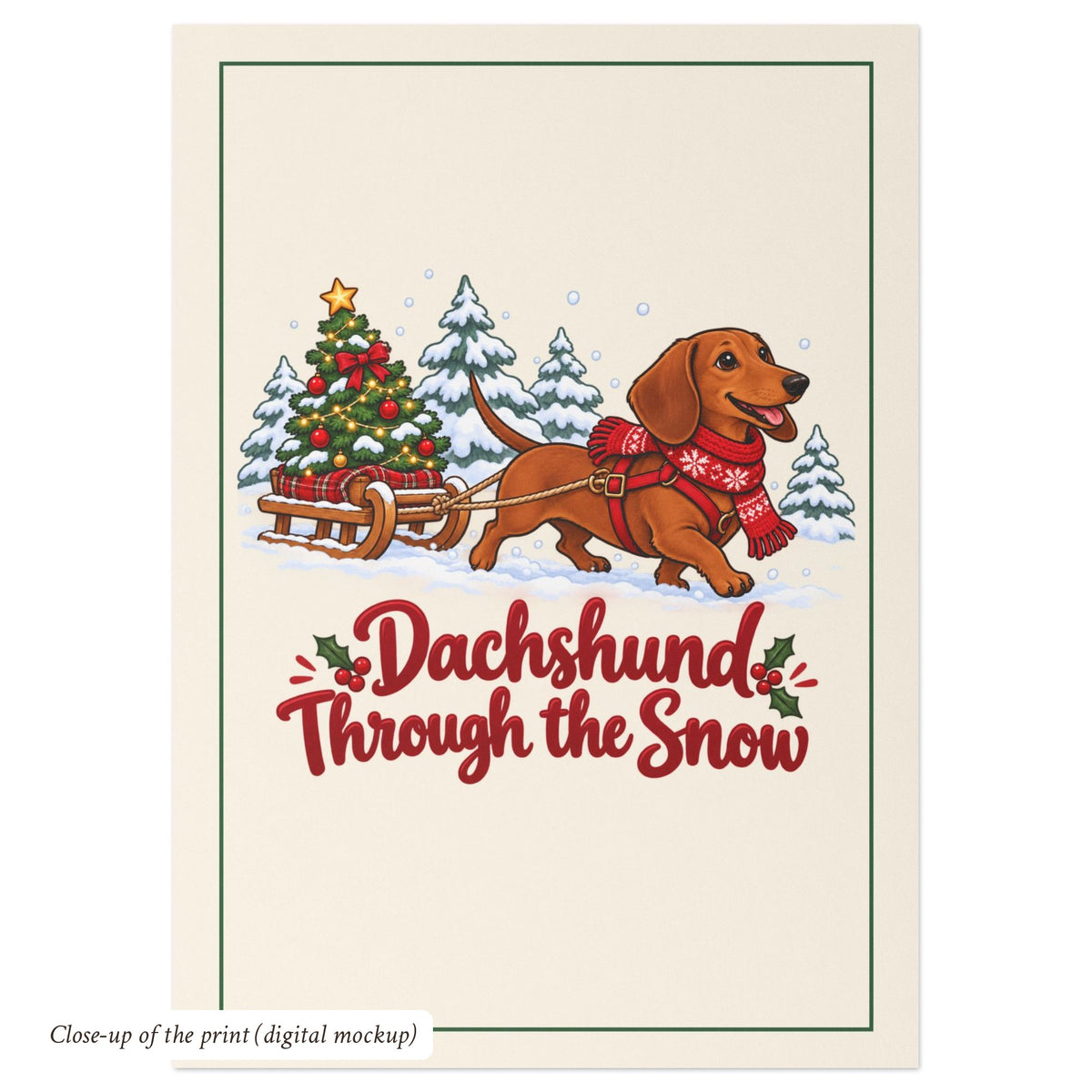 Dachshund Through the Snow Christmas Cards, photo 4
