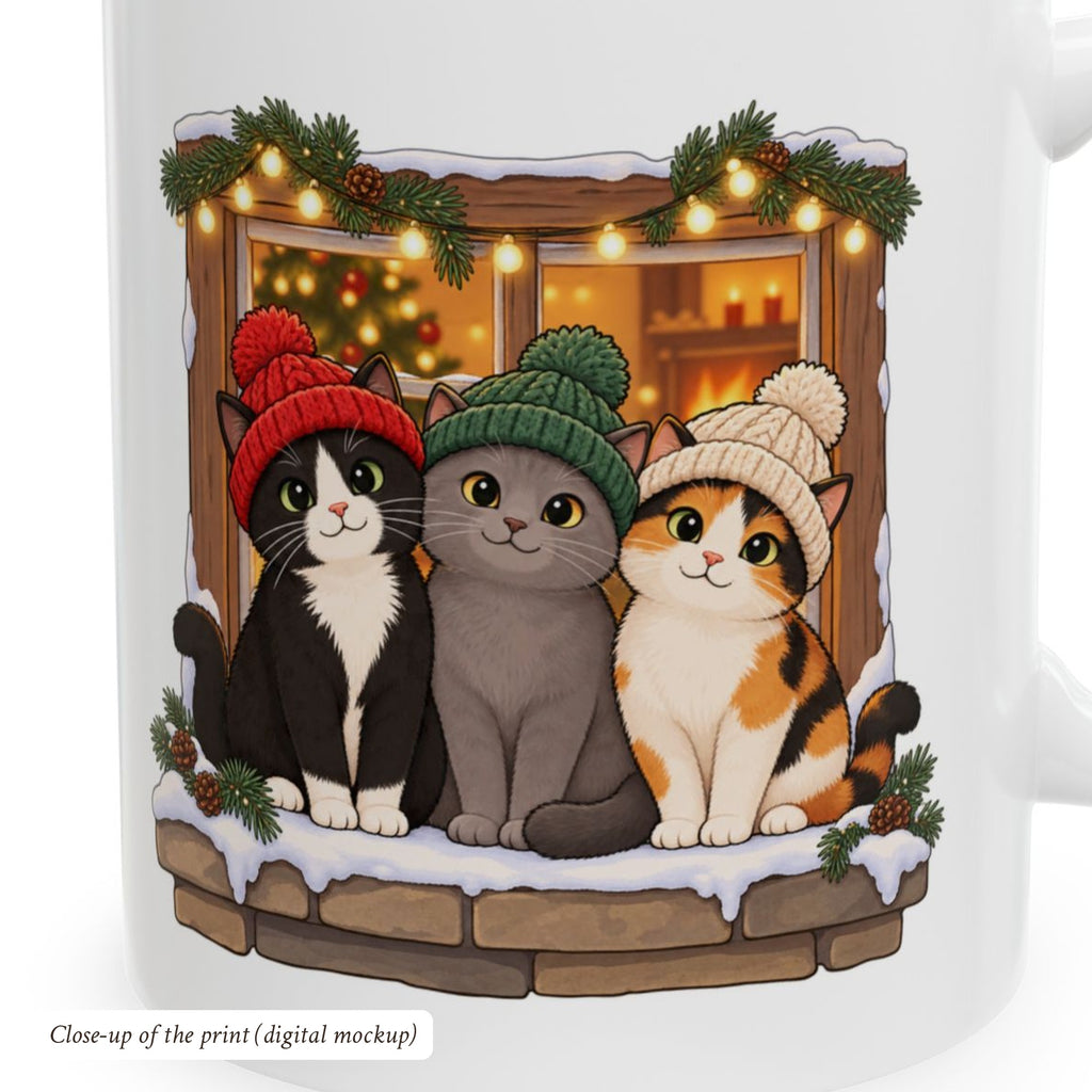Christmas Cats in Winter Hats Mug, photo 4