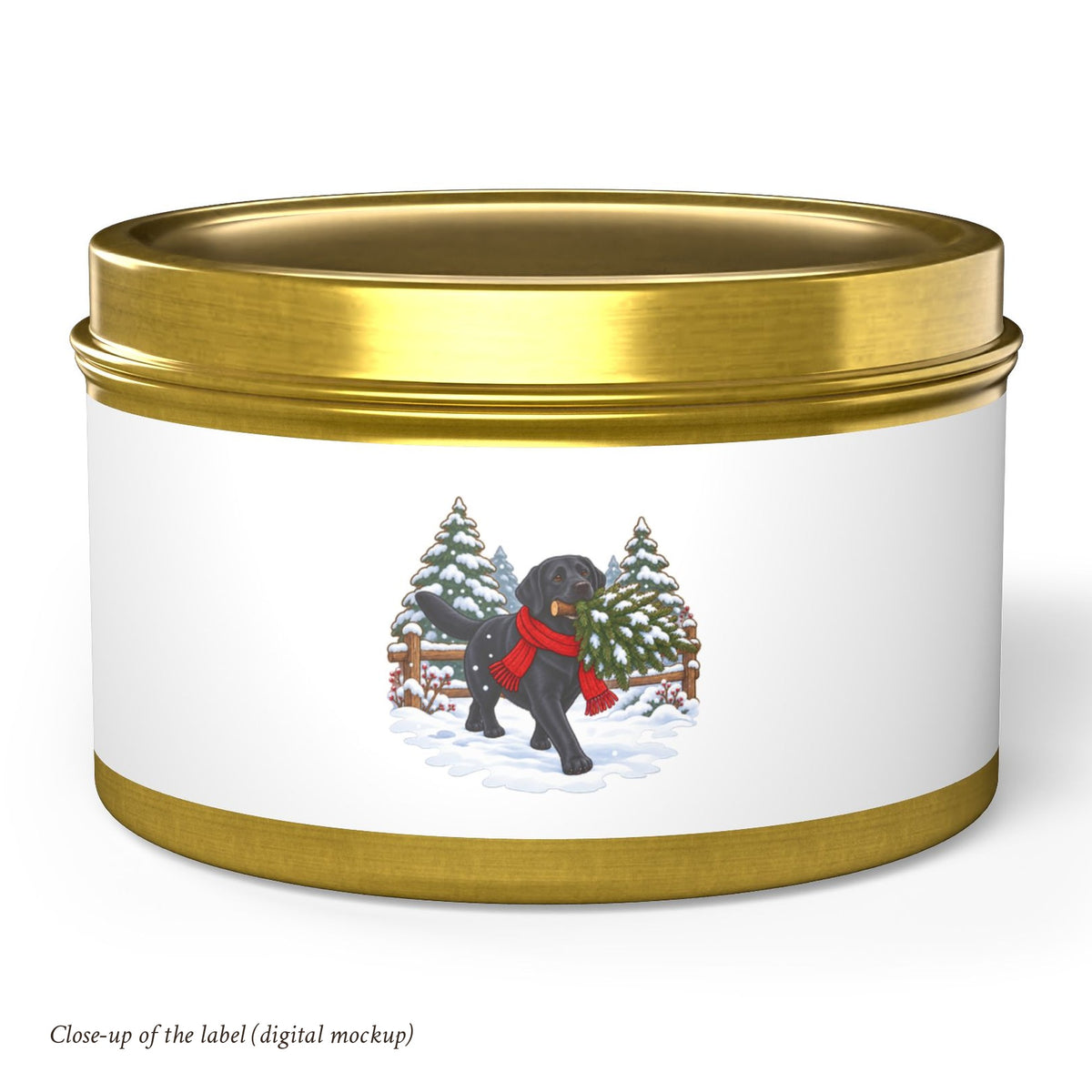 Black Lab Christmas Tin Candle, photo 4