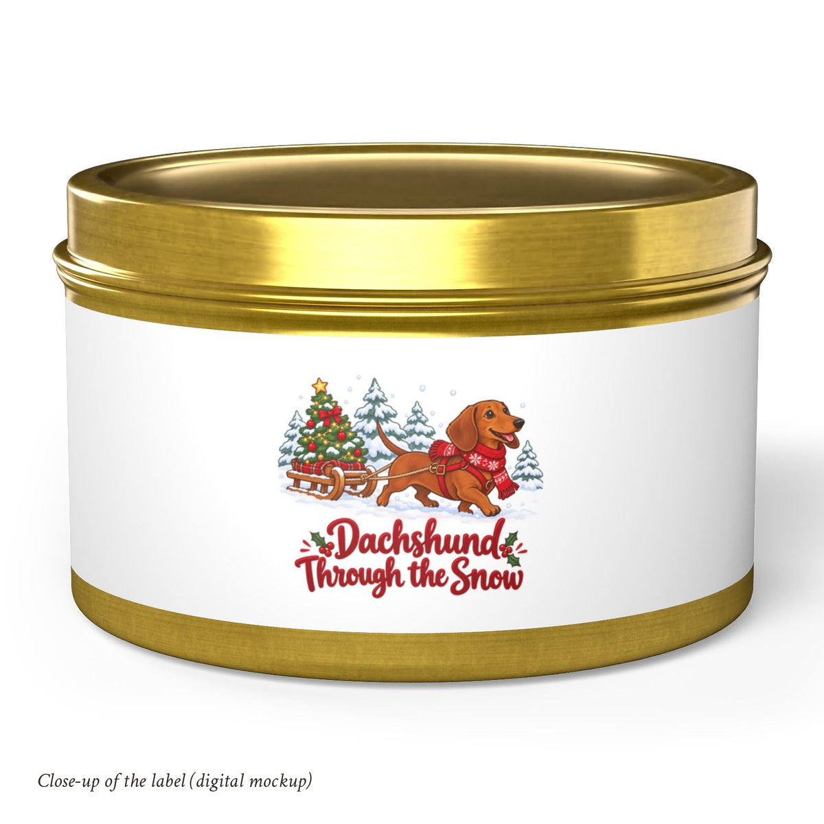 Dachshund Through the Snow Tin Candle, photo 4