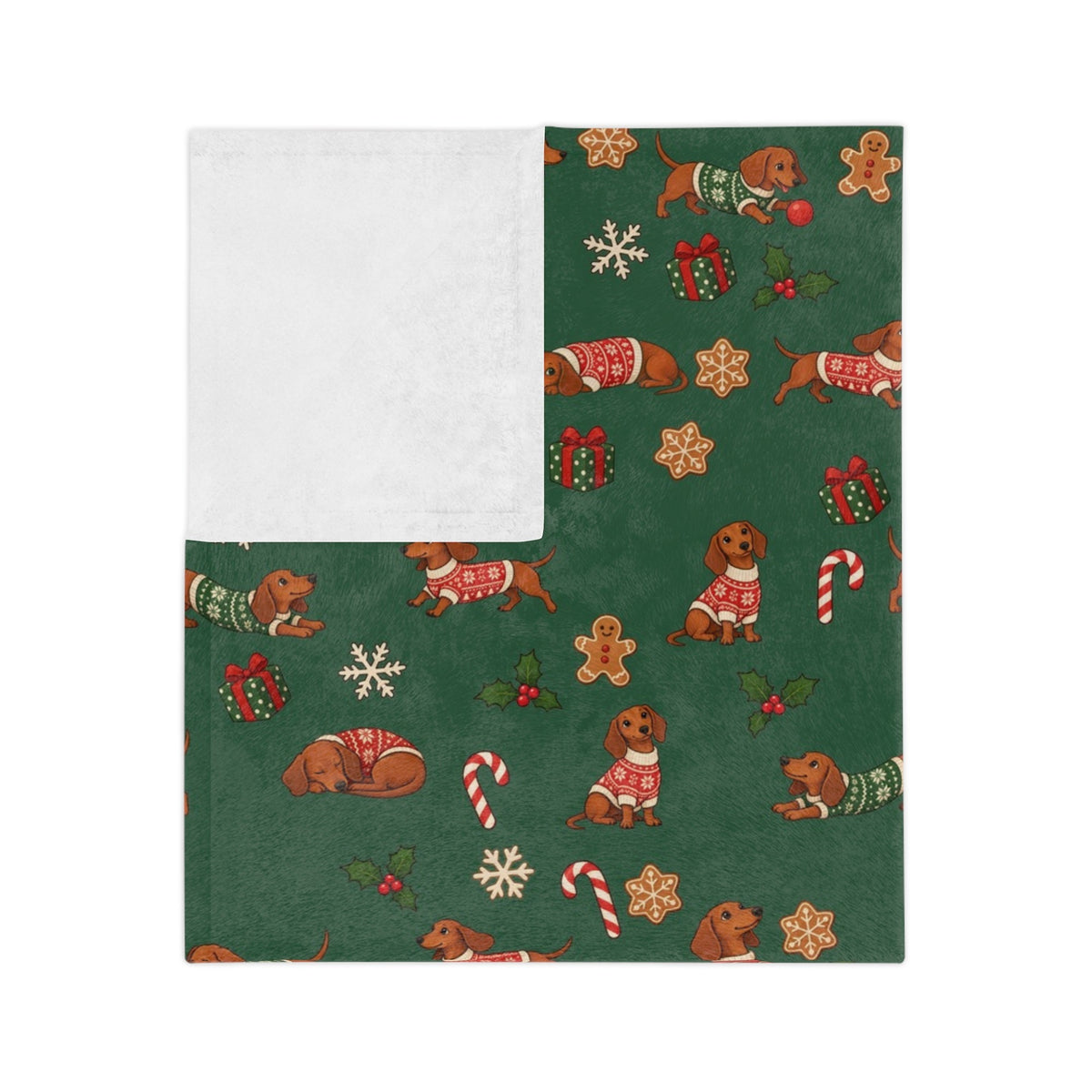 Dachshund Christmas Fleece Blanket, photo 4