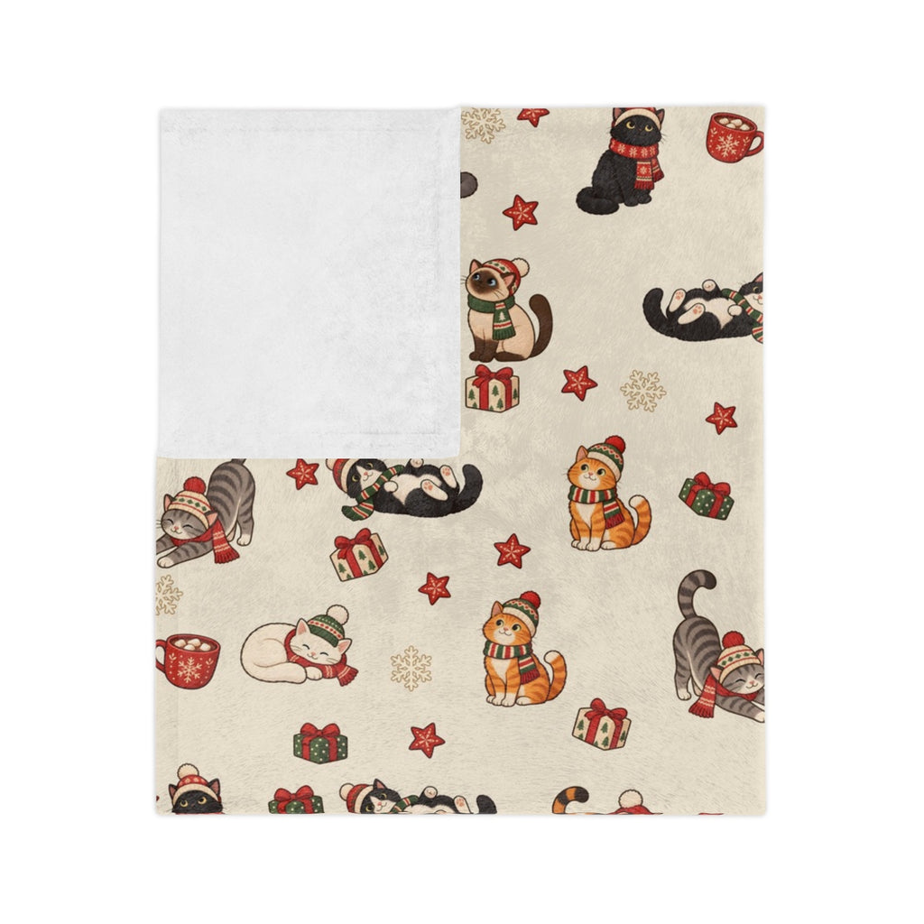 Christmas Cats in Hats Fleece Blanket, photo 4