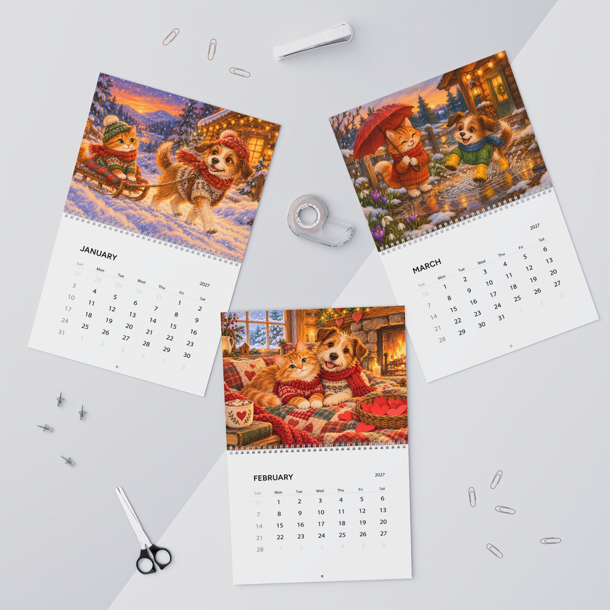 2027 Cat and Dog Wall Calendar, photo 4