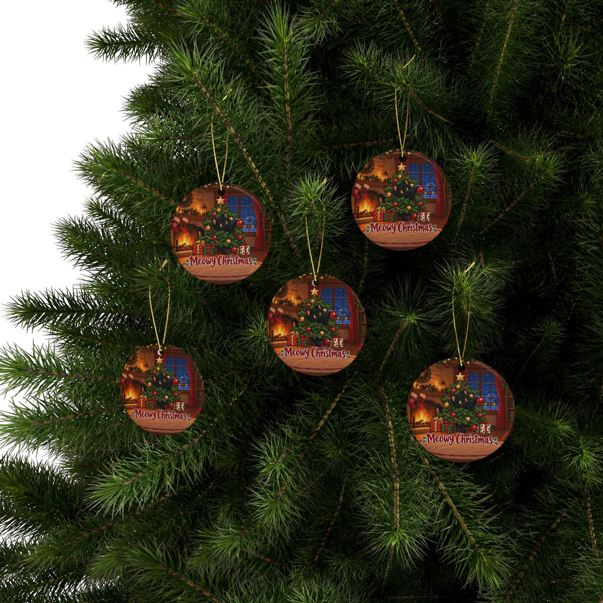 Meowy Christmas Black Cat Ornament, photo 4