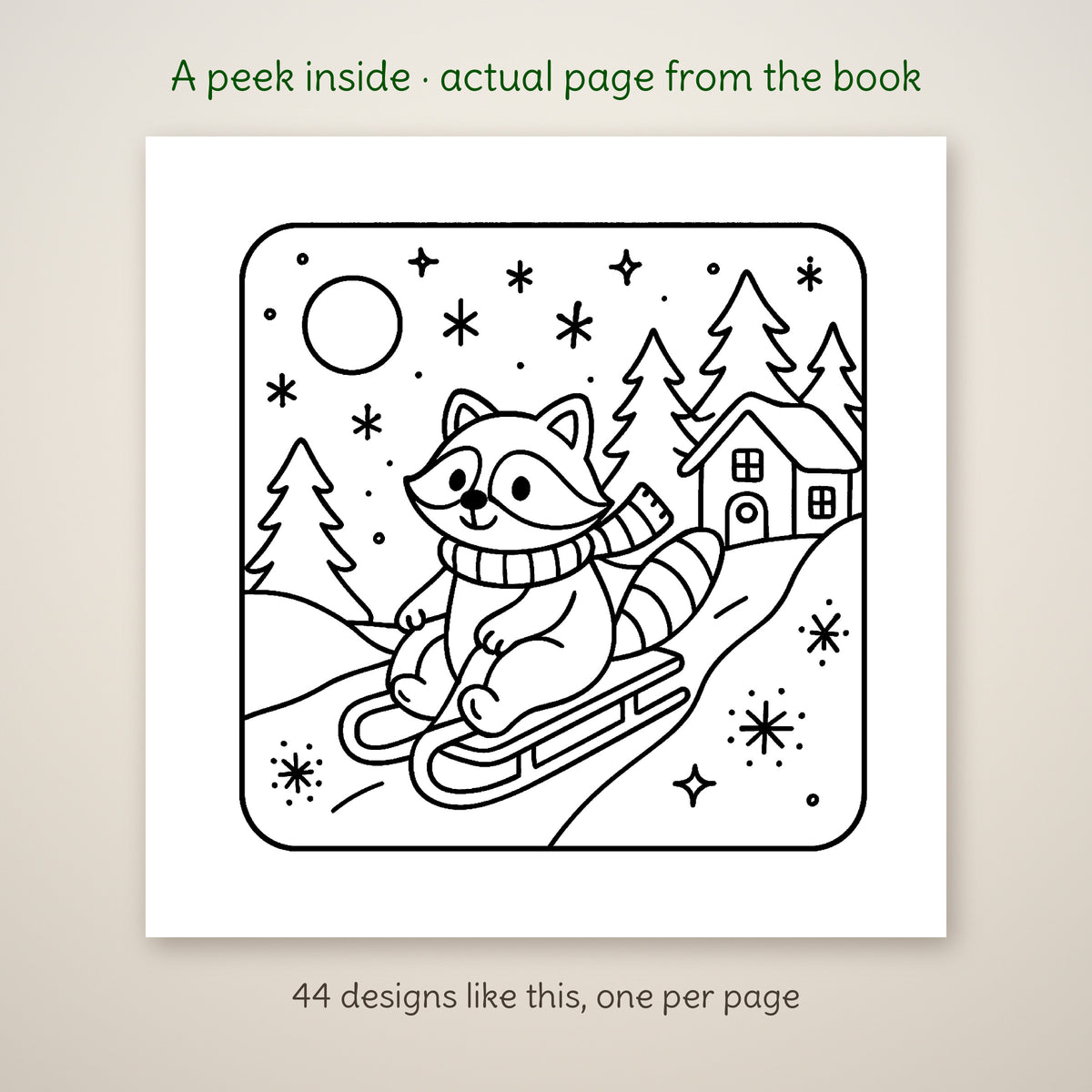 Cozy Woodland Creatures at Christmas Coloring Book, photo 5