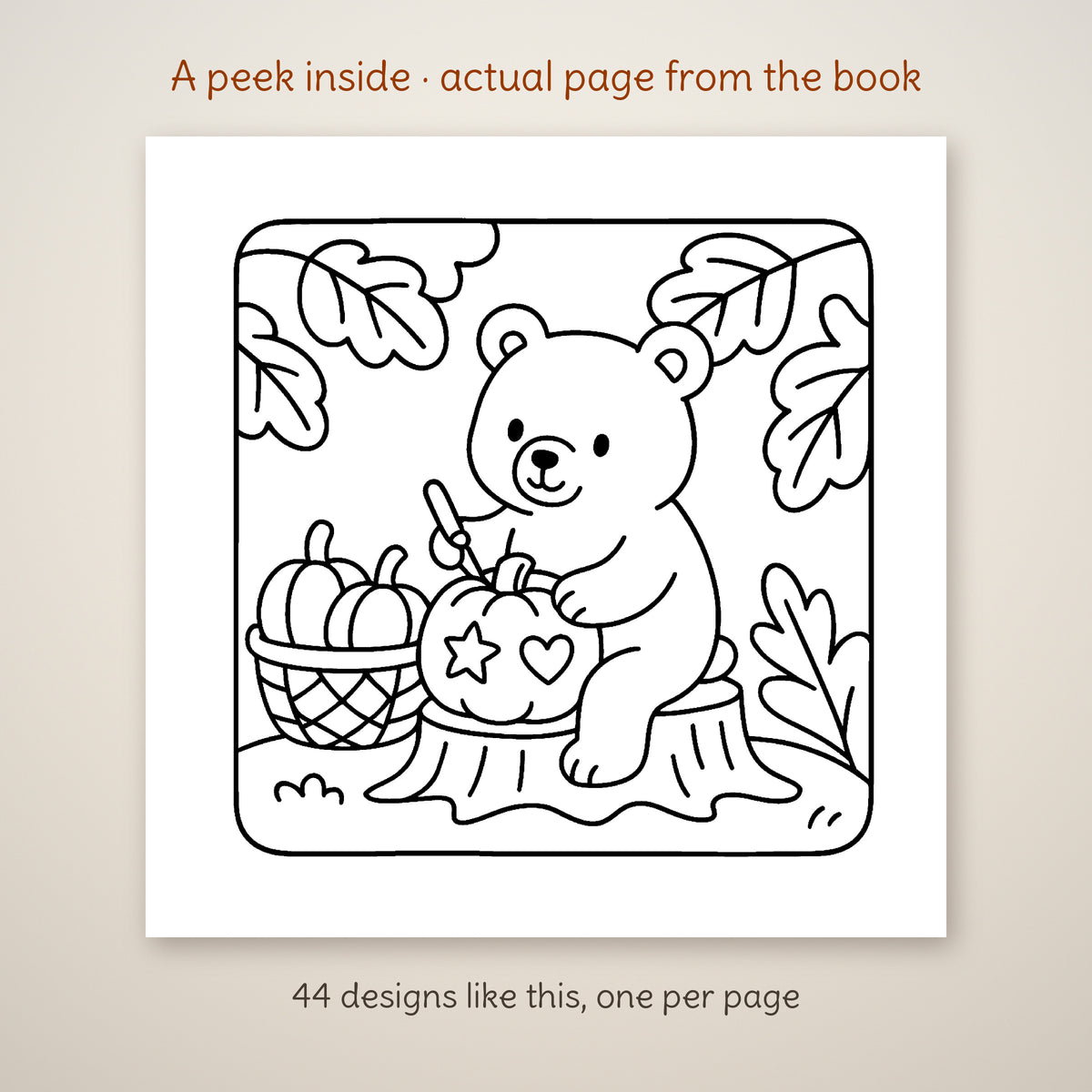 Cozy Woodland Creatures Enjoying Autumn Coloring Book, photo 5