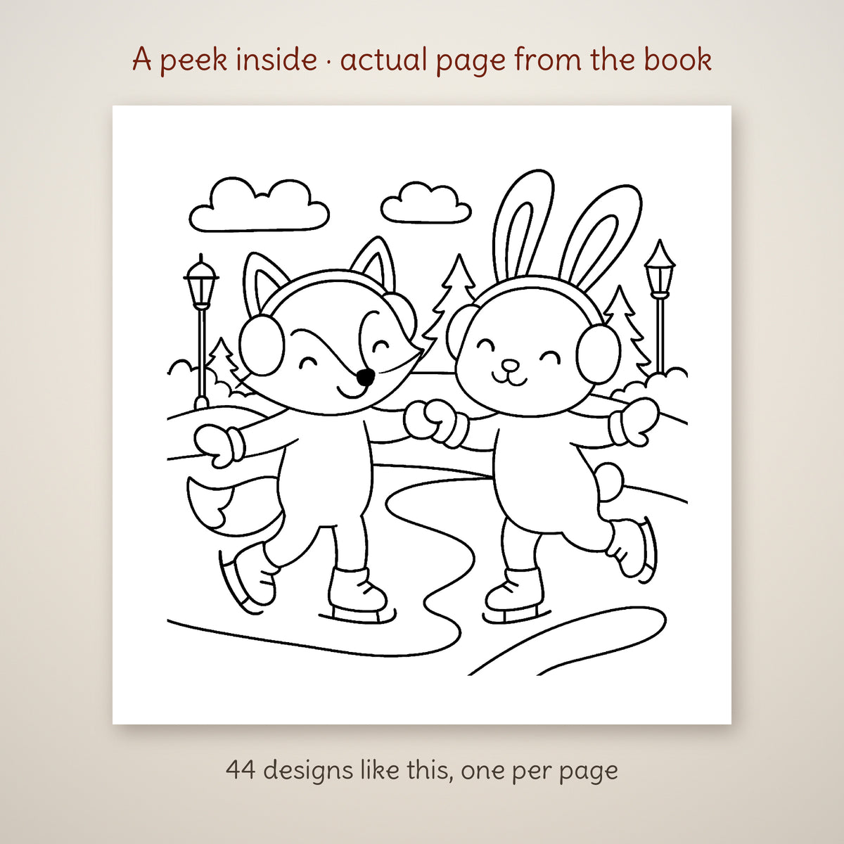 Cozy Woodland Creatures Enjoying Winter Coloring Book, photo 5
