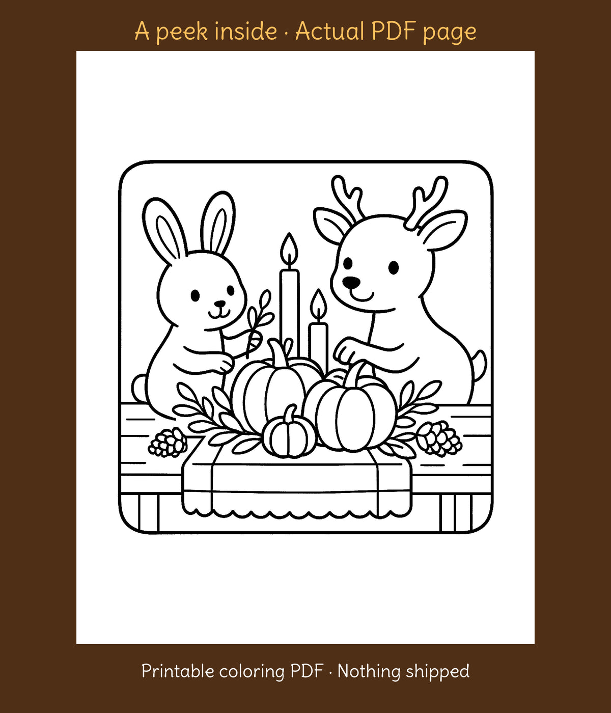 Cozy Woodland Creatures at Thanksgiving (Printable PDF), photo 5