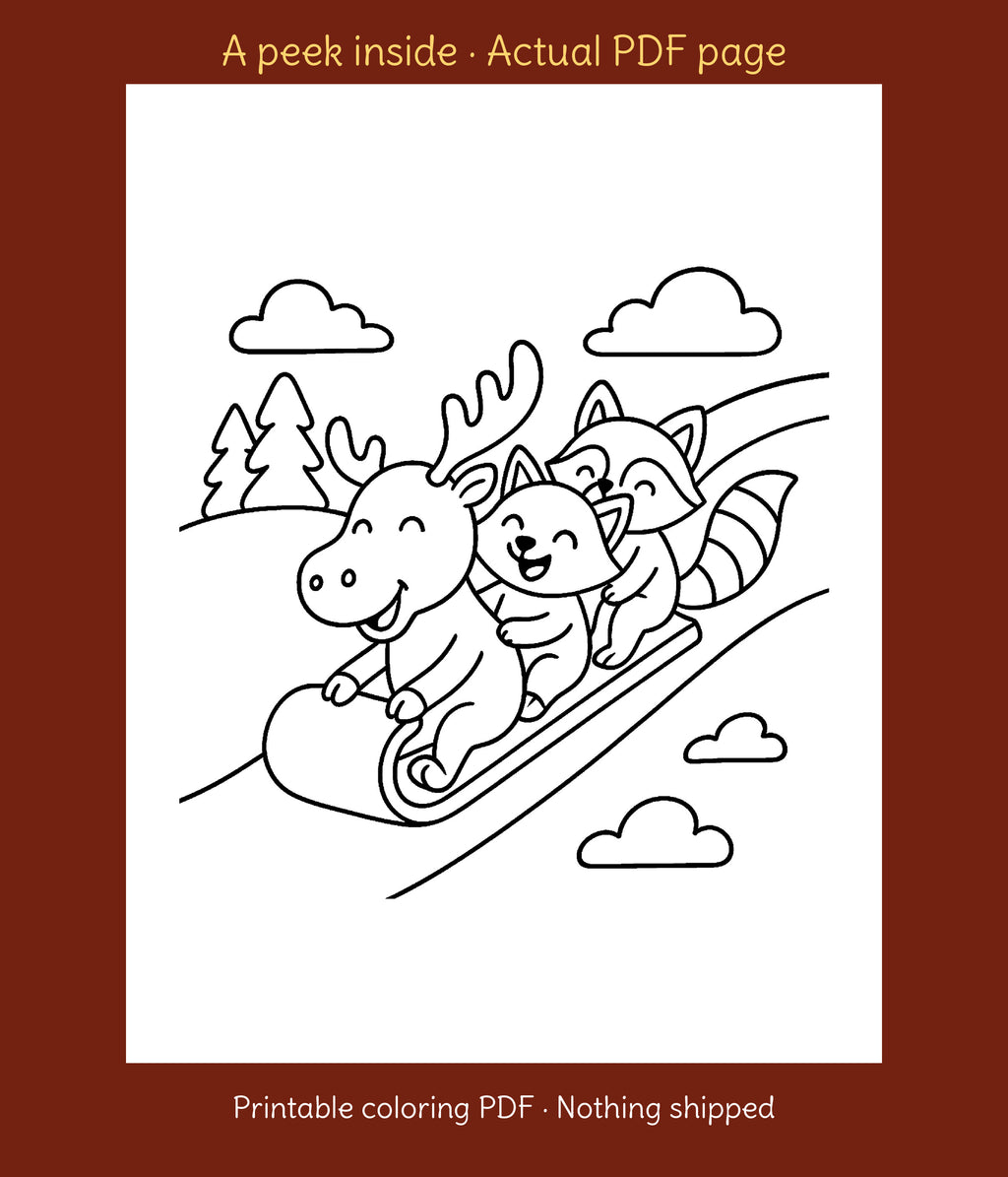 Cozy Woodland Creatures Enjoying Winter (Printable PDF), photo 5