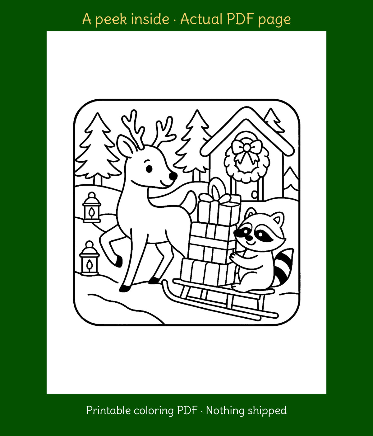 Cozy Woodland Creatures at Christmas (Printable PDF), photo 5