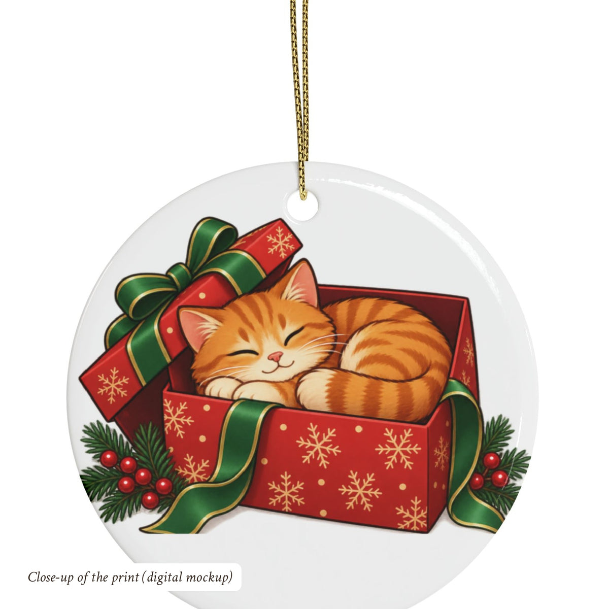 Orange Cat Christmas Ornament, photo 5