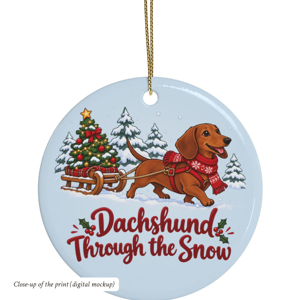 Dachshund Through the Snow Ornament, Icy Blue, photo 5