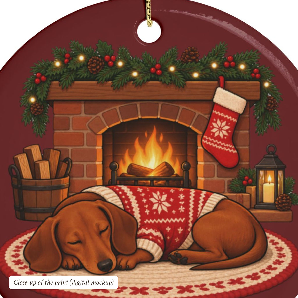Dachshund Christmas Ornament, Red, photo 5