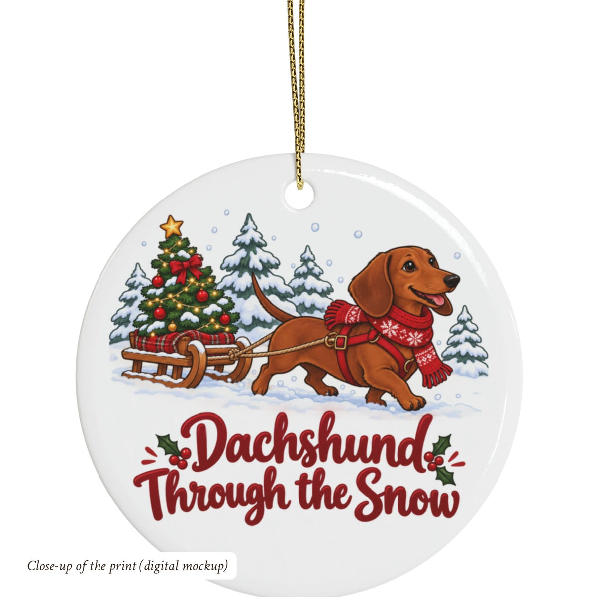 Dachshund Through the Snow Ornament, photo 5