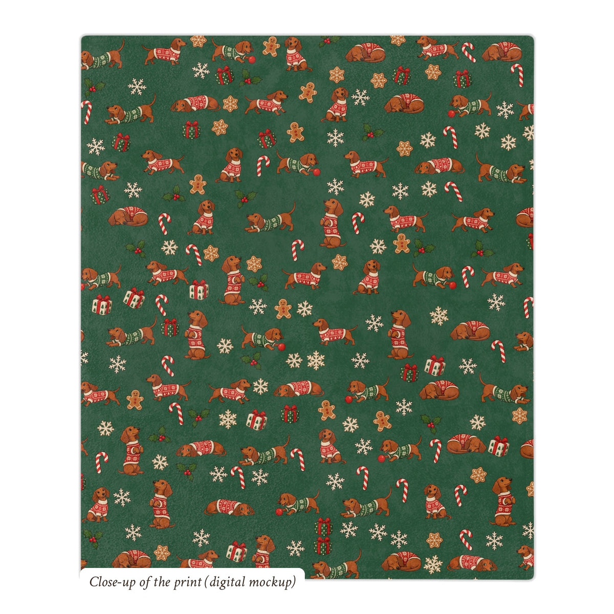 Dachshund Christmas Fleece Blanket, photo 5