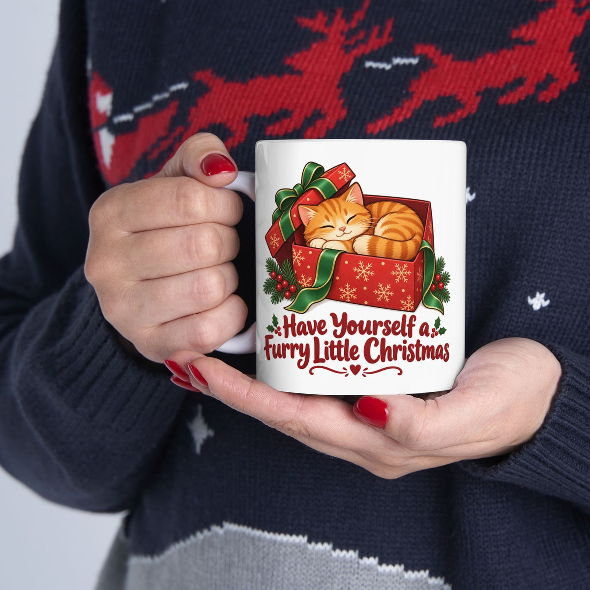 Furry Little Christmas Orange Cat Mug, photo 5