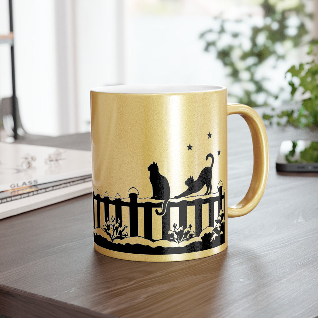 Black Cat Christmas Mug in Gold or Silver, photo 5