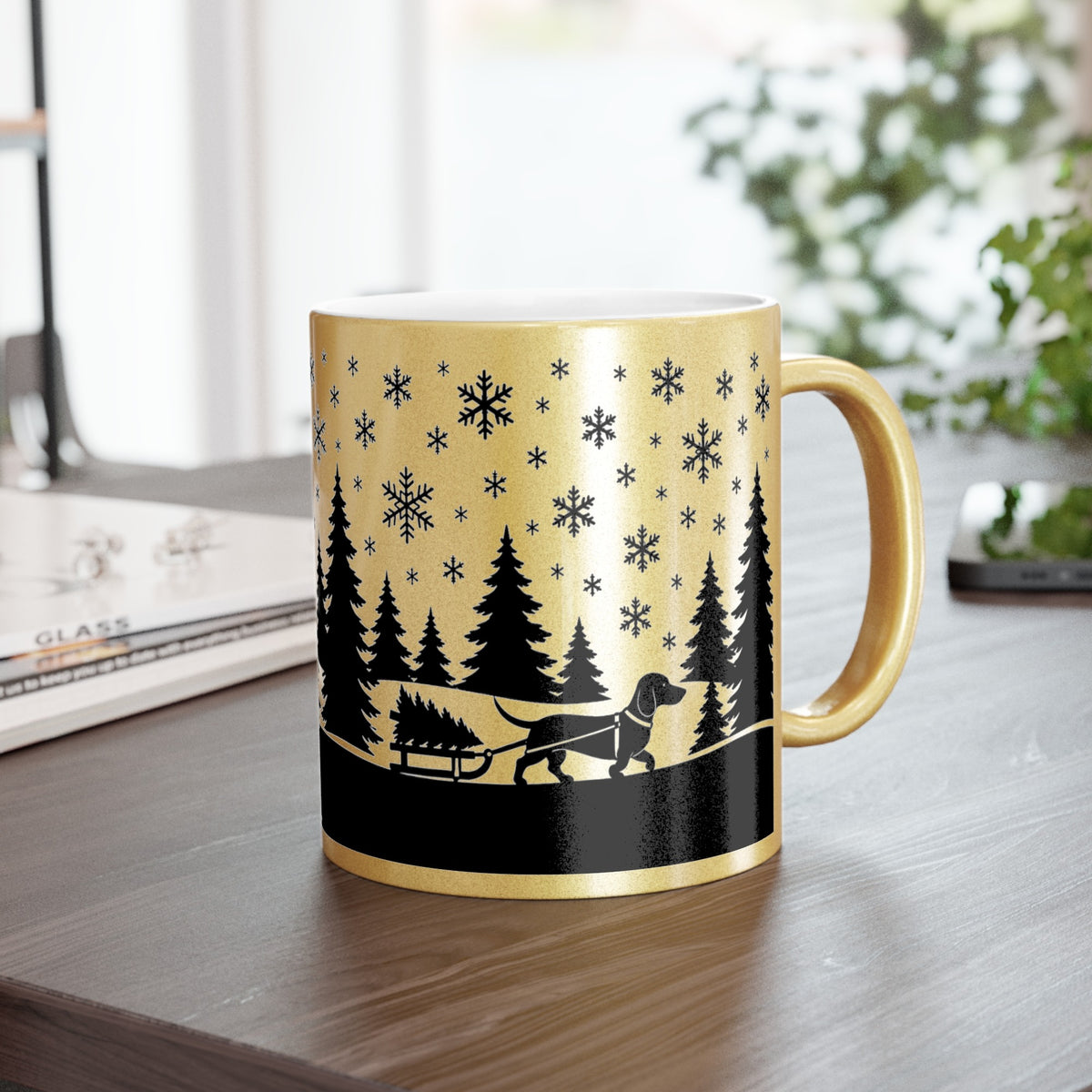 Dachshund Christmas Mug in Gold or Silver, photo 5