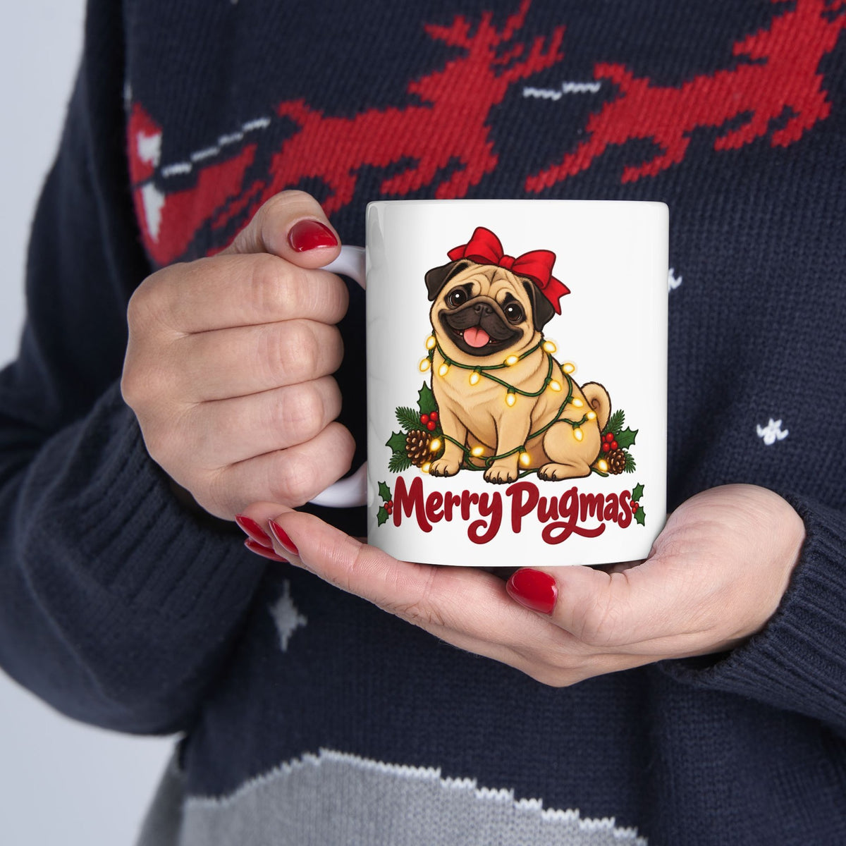 Merry Pugmas Christmas Mug, photo 5