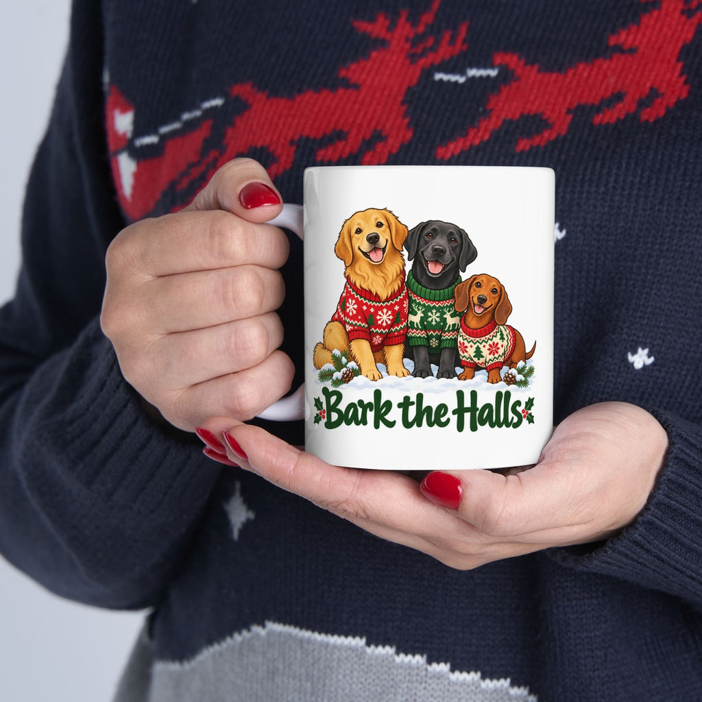 Bark the Halls Dog Christmas Mug, photo 5