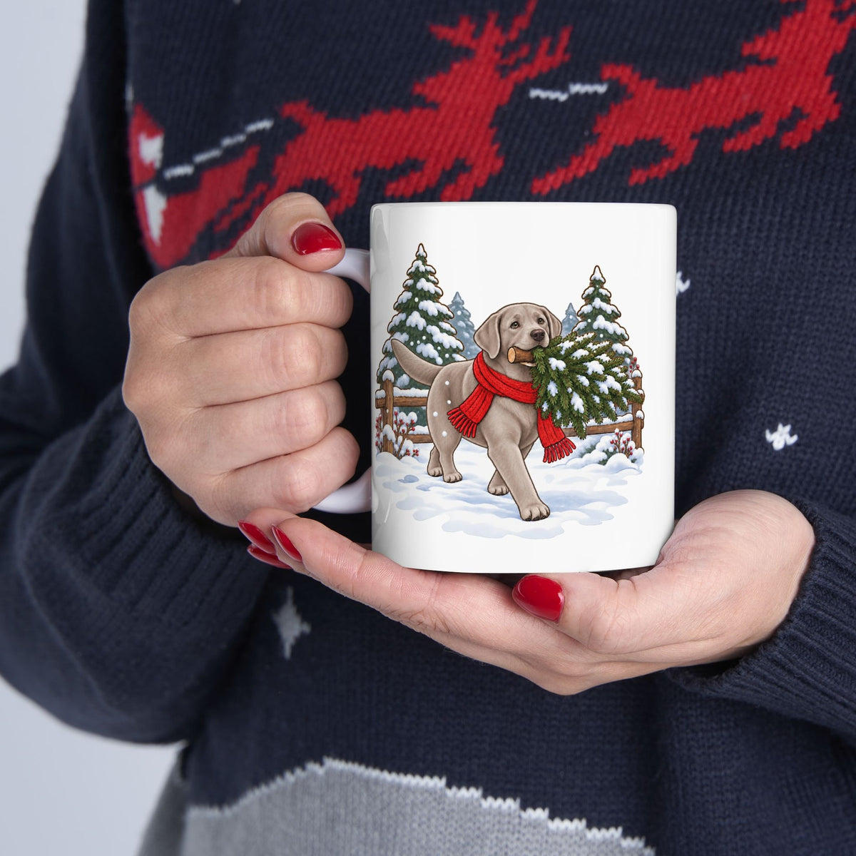 Silver Lab Christmas Mug, photo 5