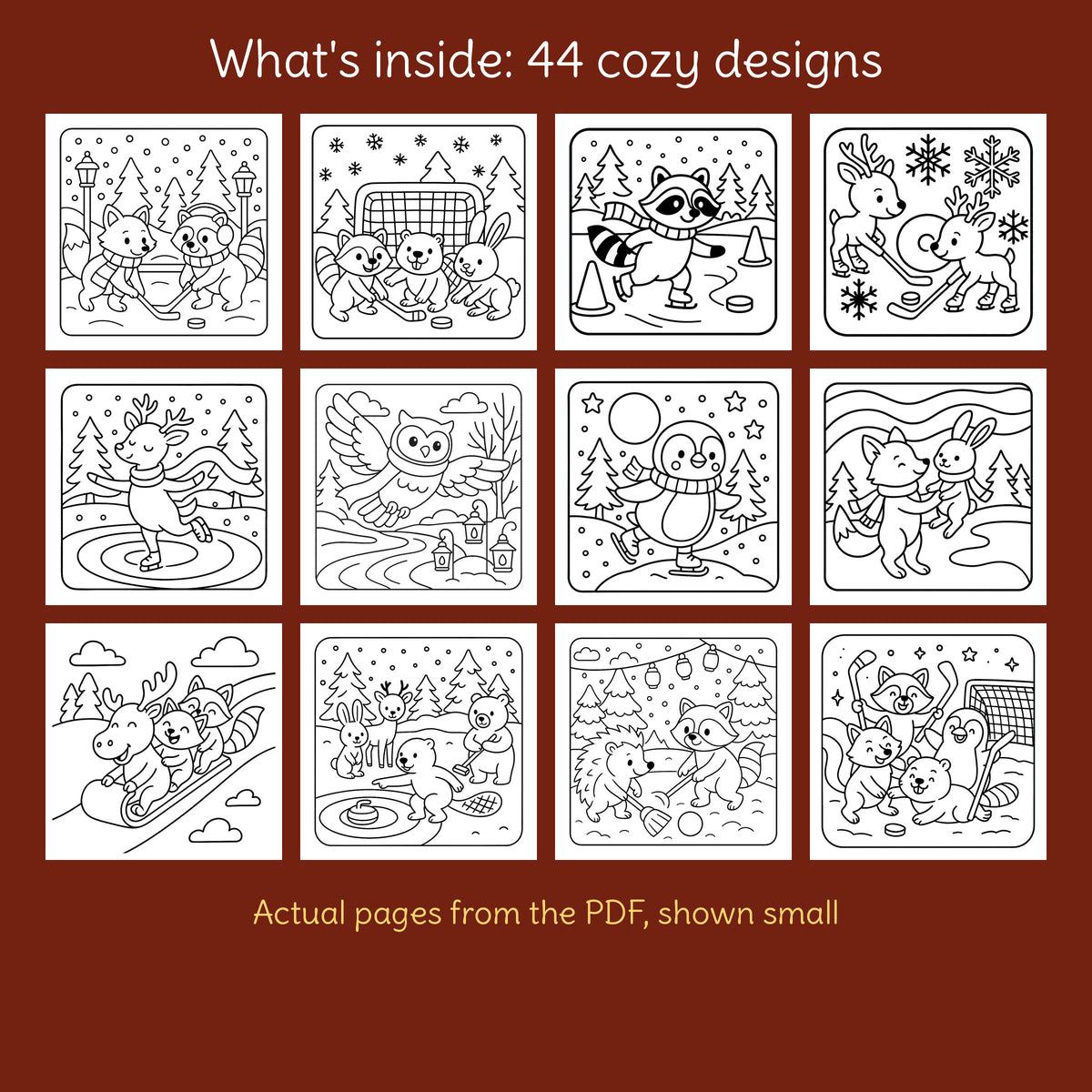 Cozy Woodland Creatures Enjoying Winter (Printable PDF), photo 6