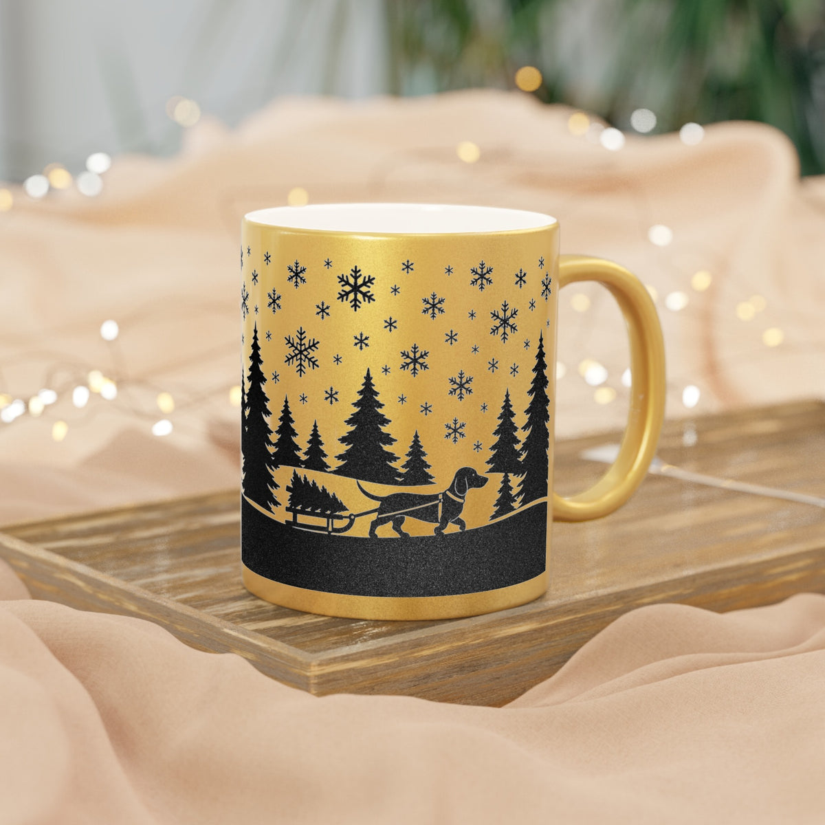 Dachshund Christmas Mug in Gold or Silver, photo 6