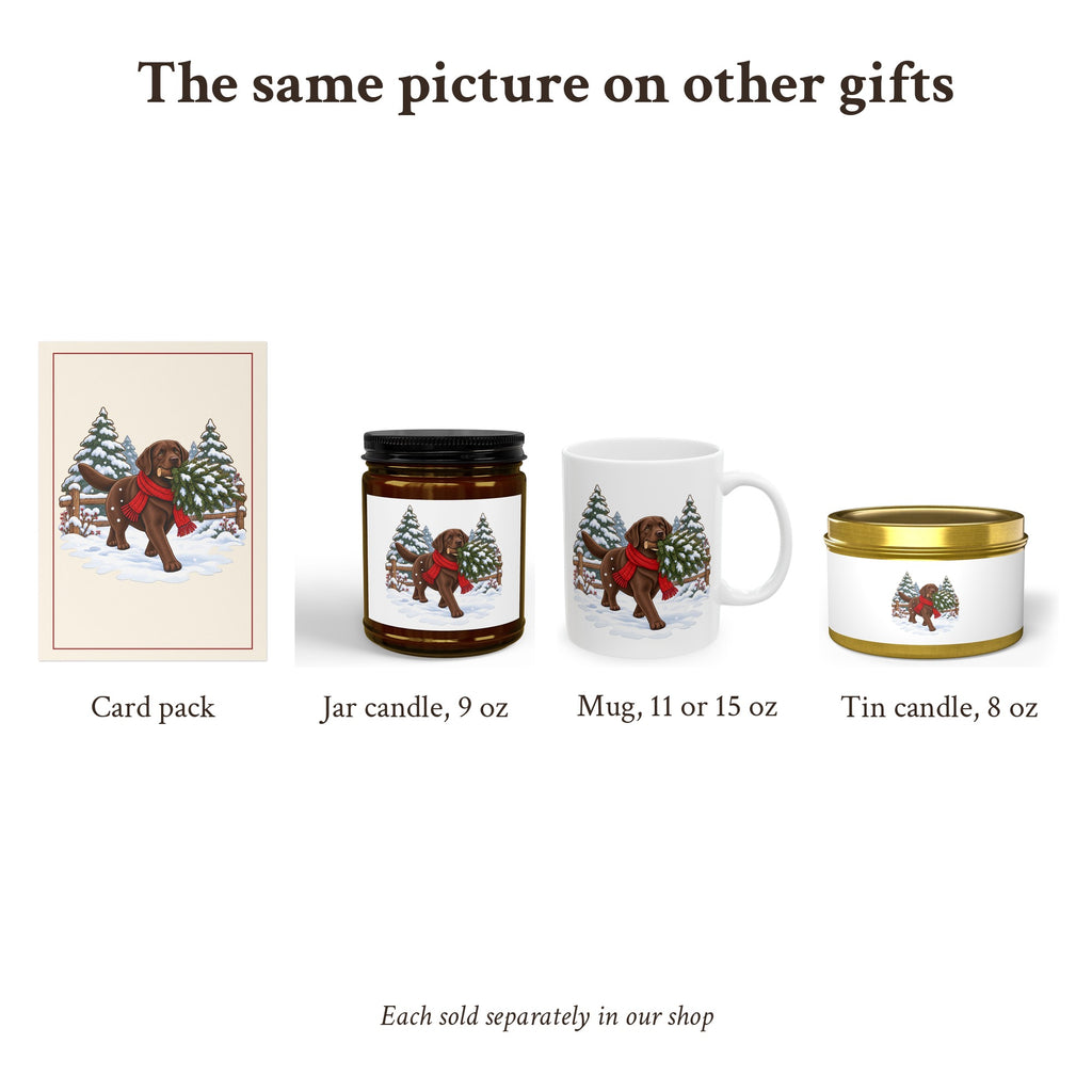 Chocolate Lab Christmas Mug, Green and Snowflake, photo 6