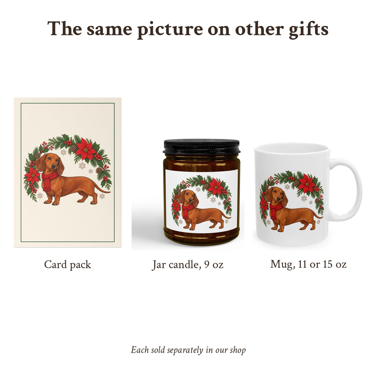 Dachshund Wreath Tin Candle, photo 6