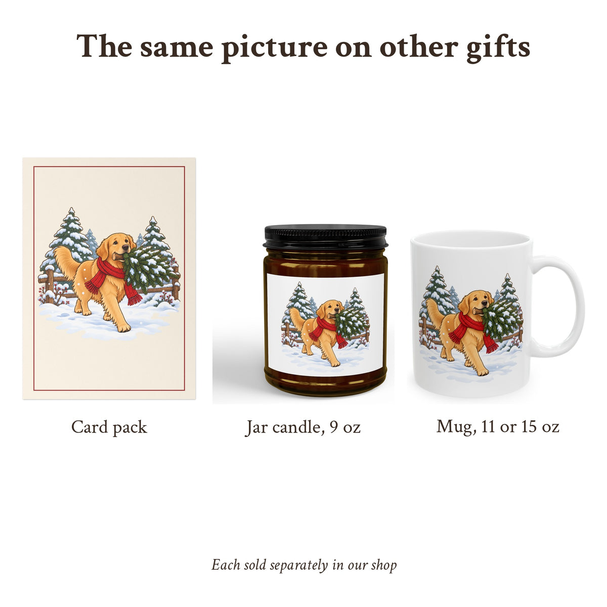 Golden Retriever Christmas Tin Candle, photo 6