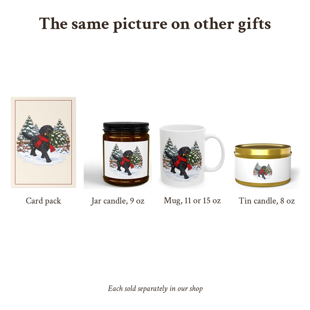 Black Lab Christmas Mug, Green and Snowflake, photo 6